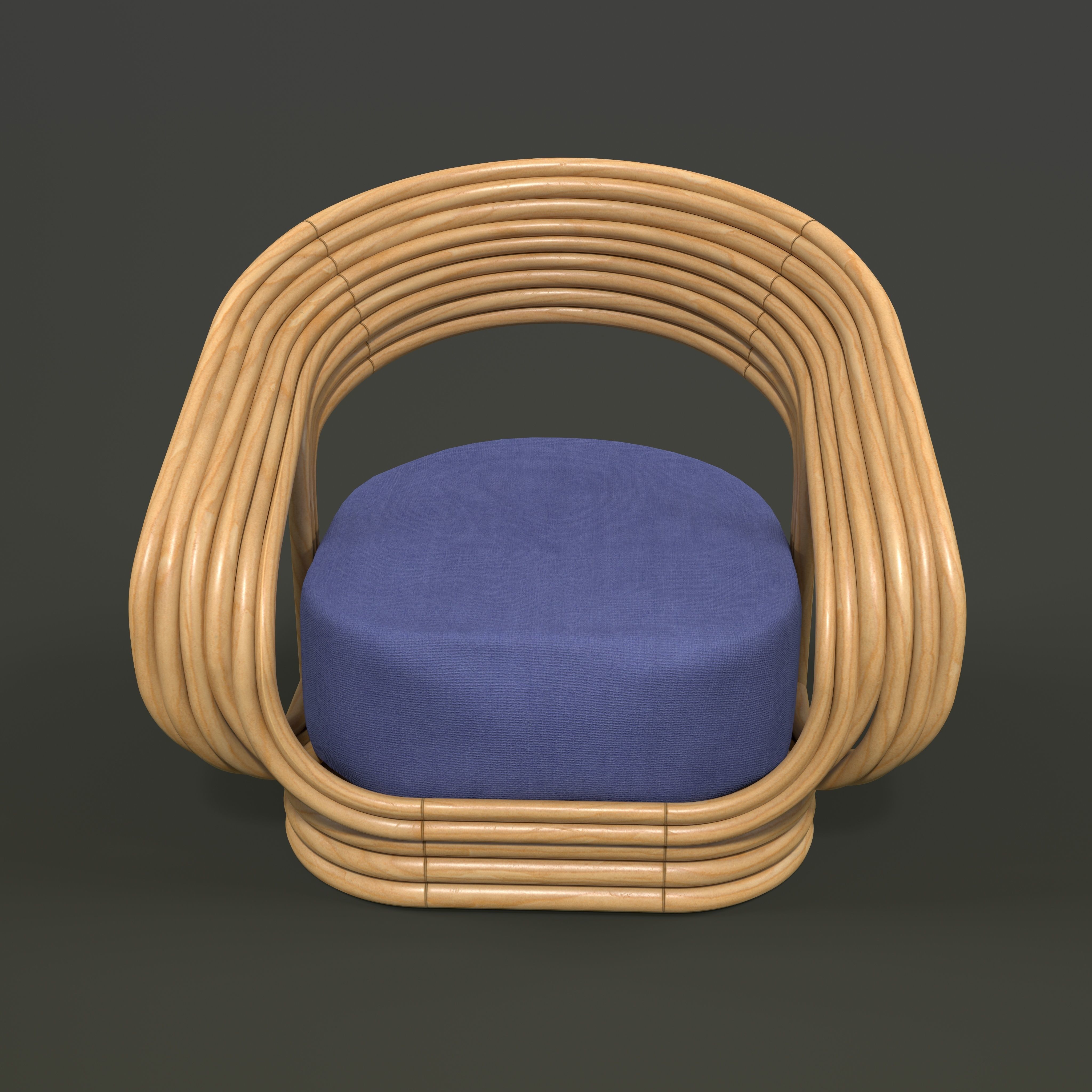 Rattan-Atlas rattan lounge chair 3D model_3