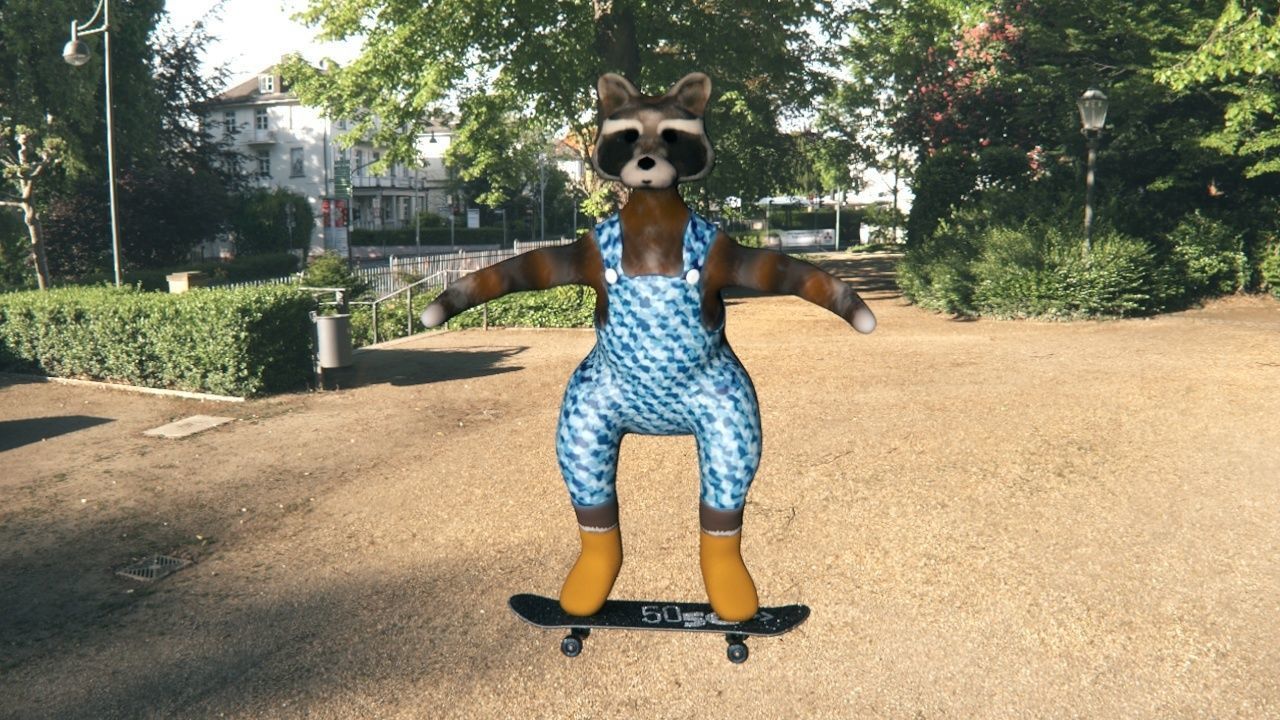 raccoon on a skateboard 3D model_2