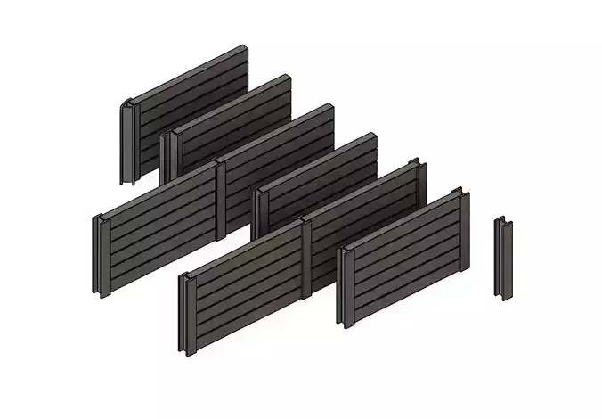 Model Railway Sleeper Retaining Wall - 6 Sleeper High 3D print model
