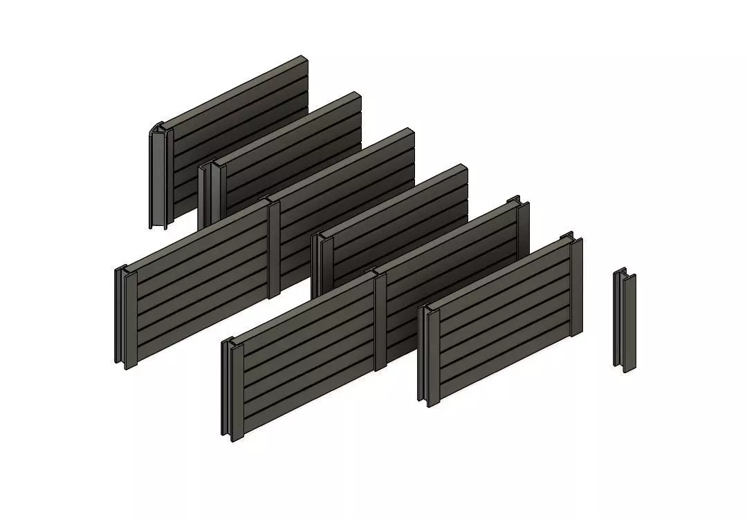 Model Railway Sleeper Retaining Wall - 6 Sleeper High 3D print model_0