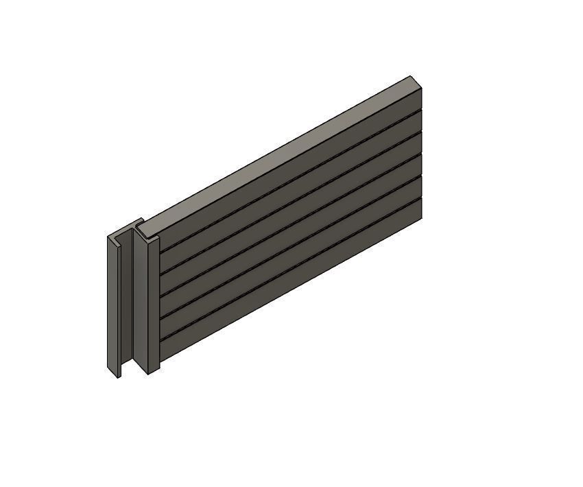 Model Railway Sleeper Retaining Wall - 6 Sleeper High 3D print model_2