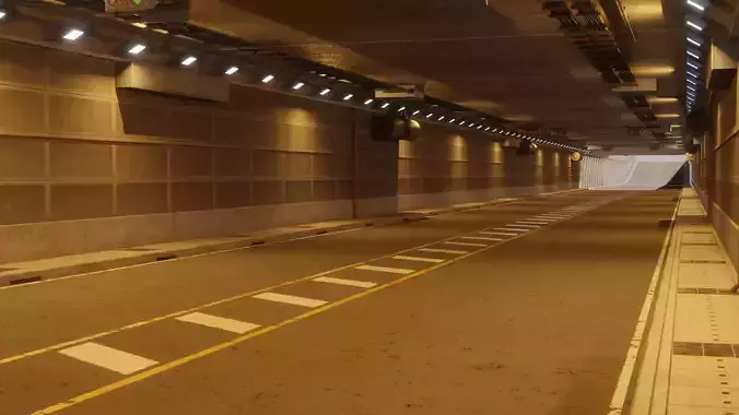 Modular Road Tunnel Assets 3D model