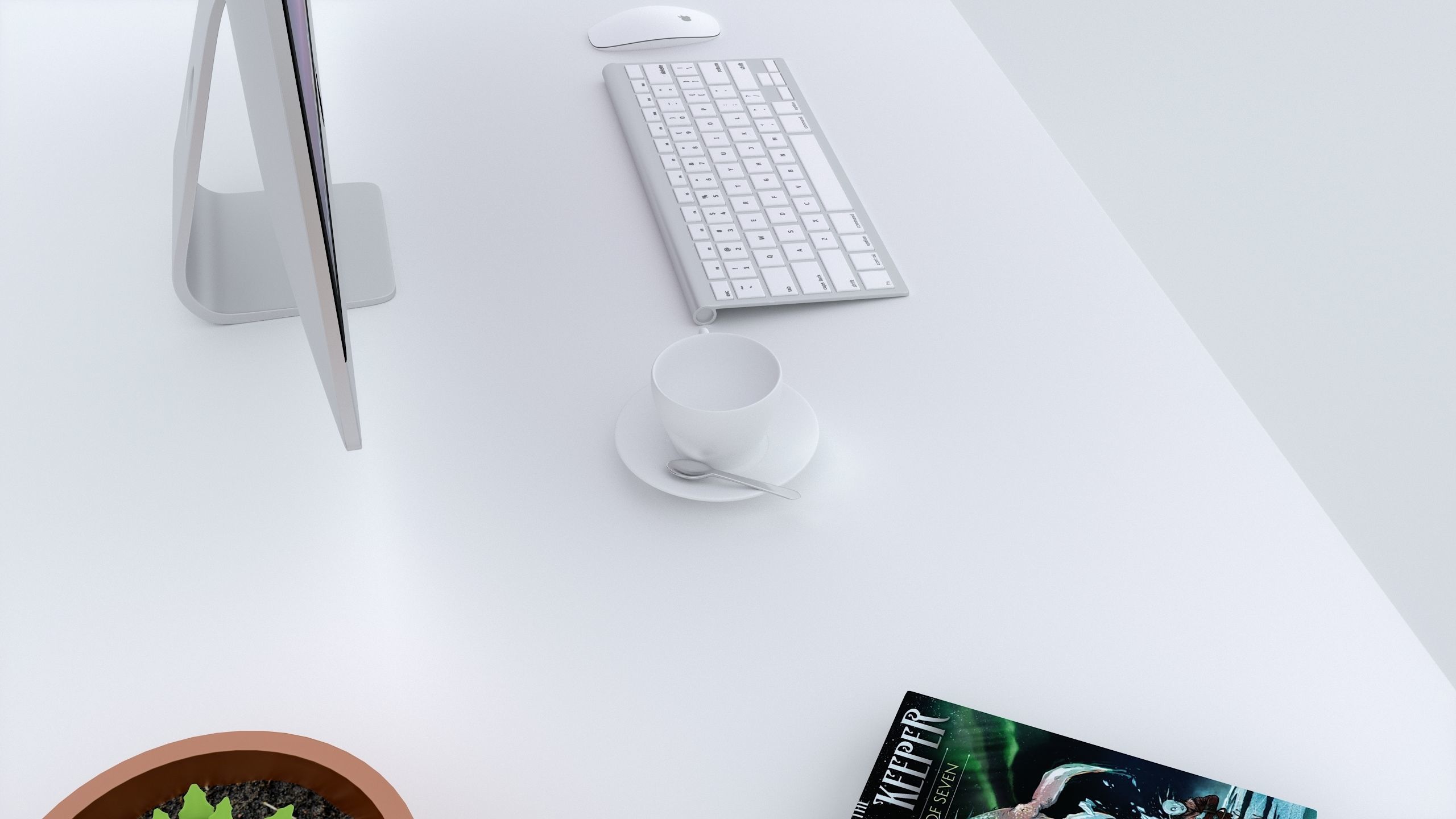 Desk001 computer desk with drawers 3D model_3