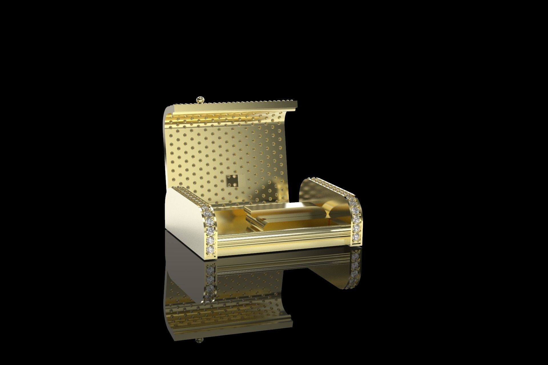 27mm Cuban Link Lock Large Version 3 Parts 3D print model_6