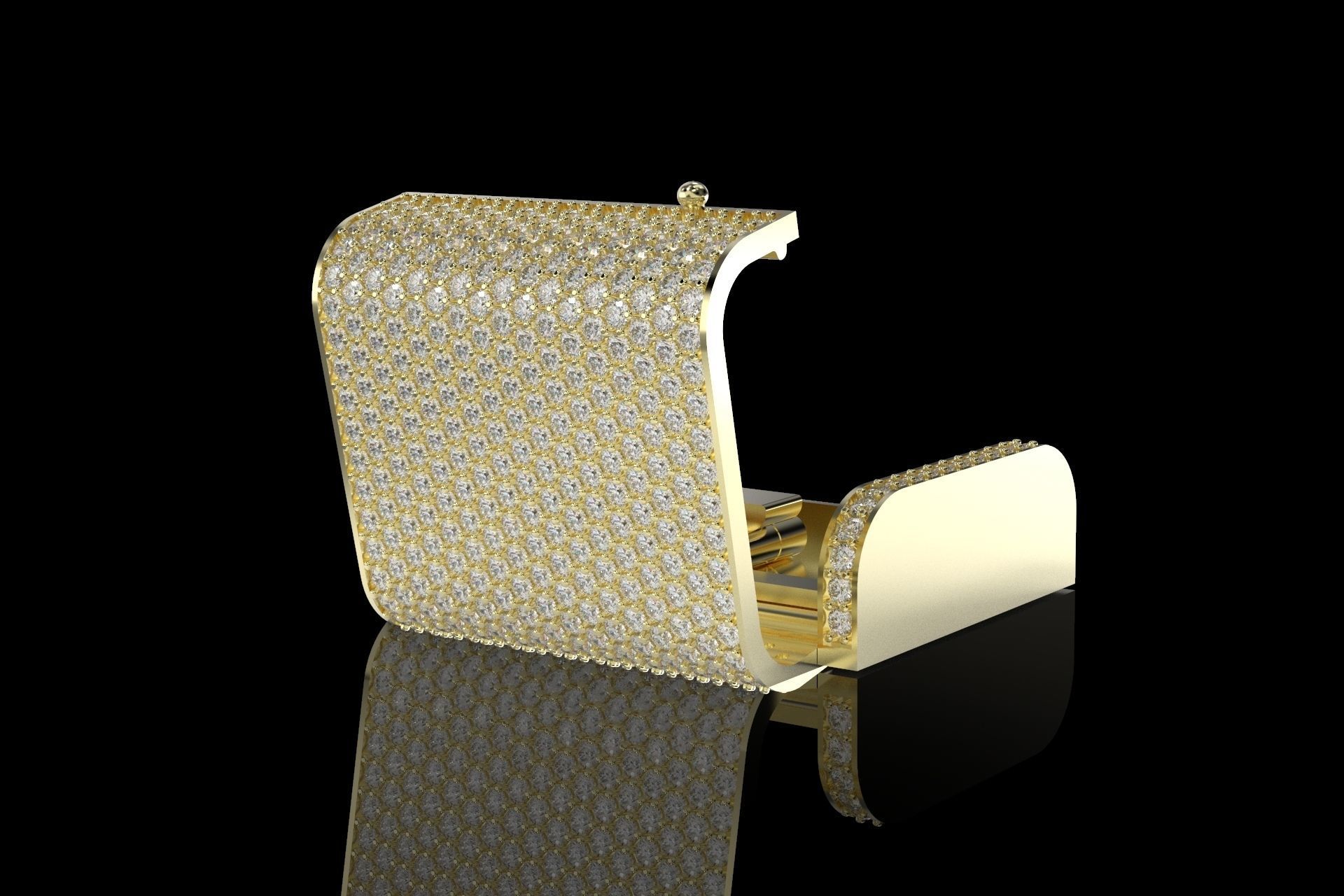 27mm Cuban Link Lock Large Version 3 Parts 3D print model_4