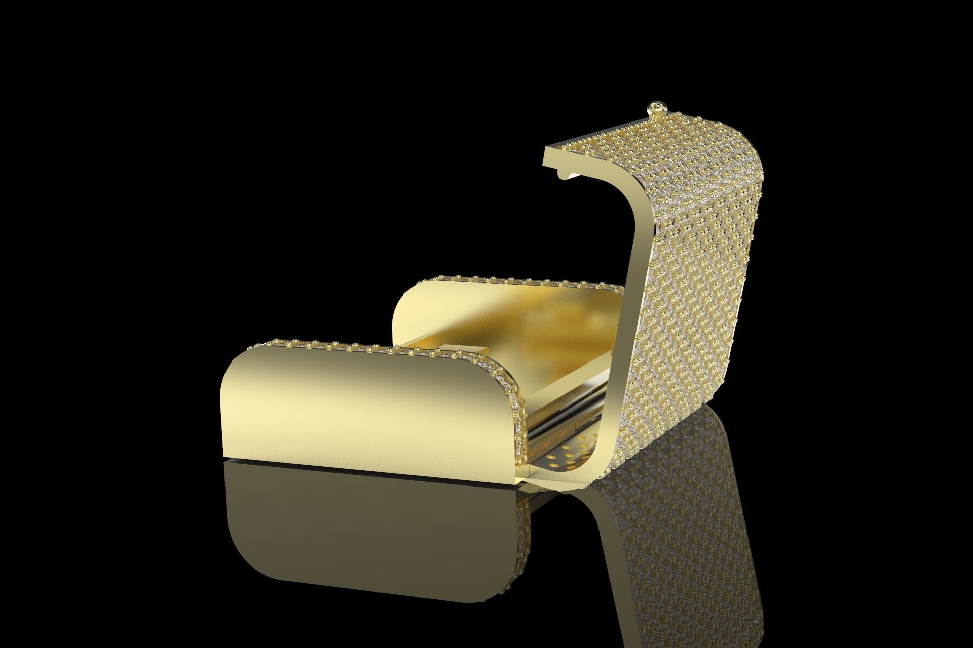 27mm Cuban Link Lock Large Version 3 Parts 3D print model_5