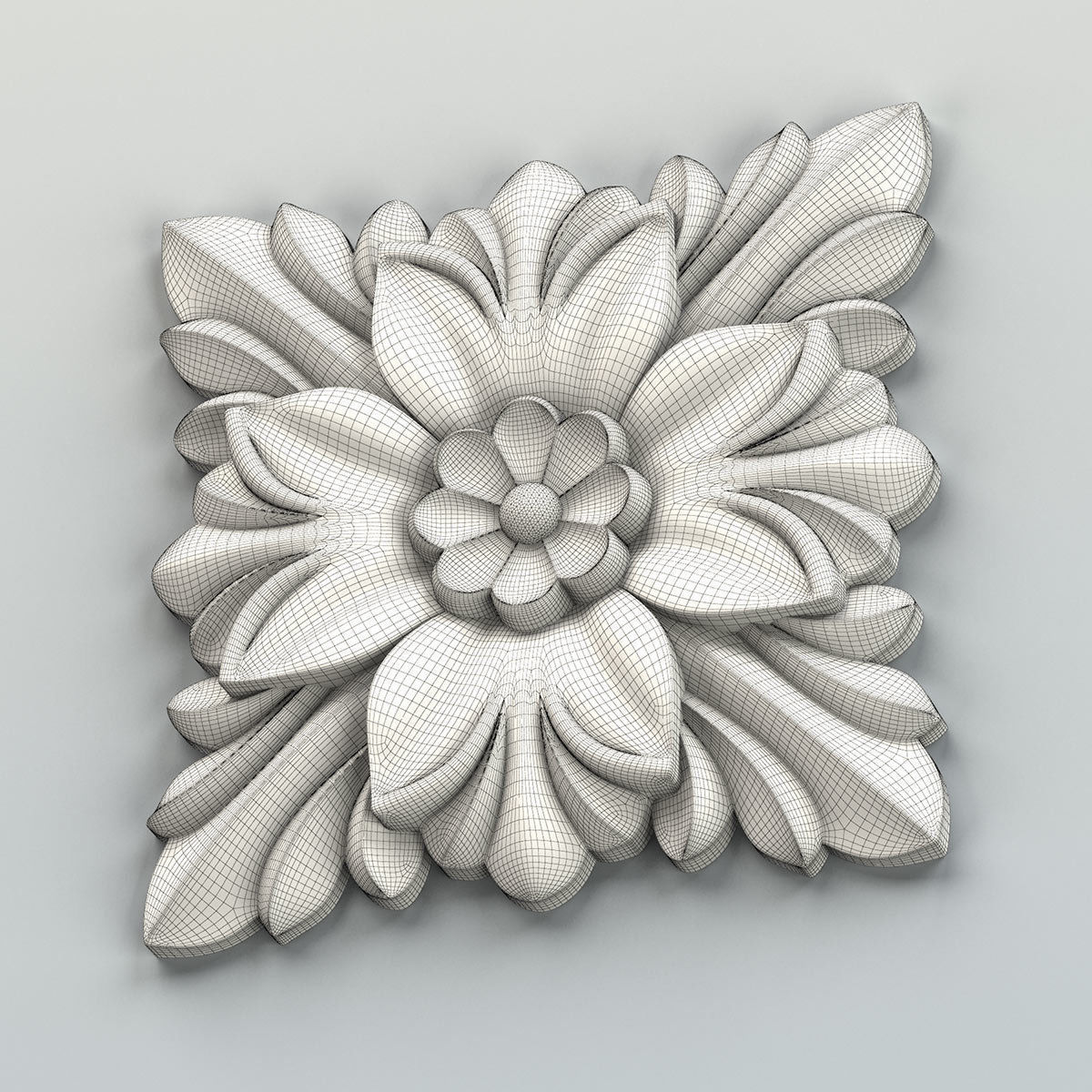 Square rosette 014 3D model_7