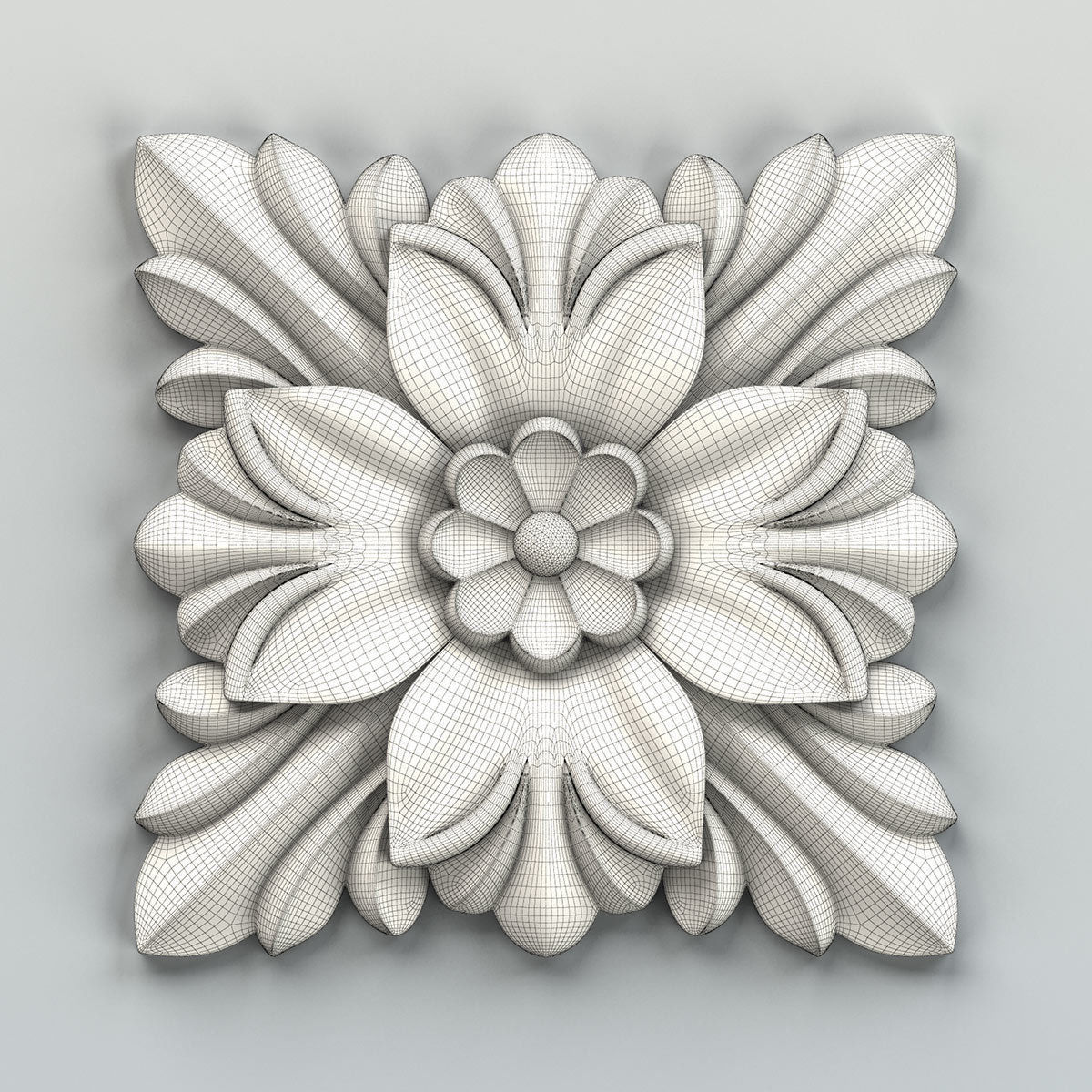 Square rosette 014 3D model_5