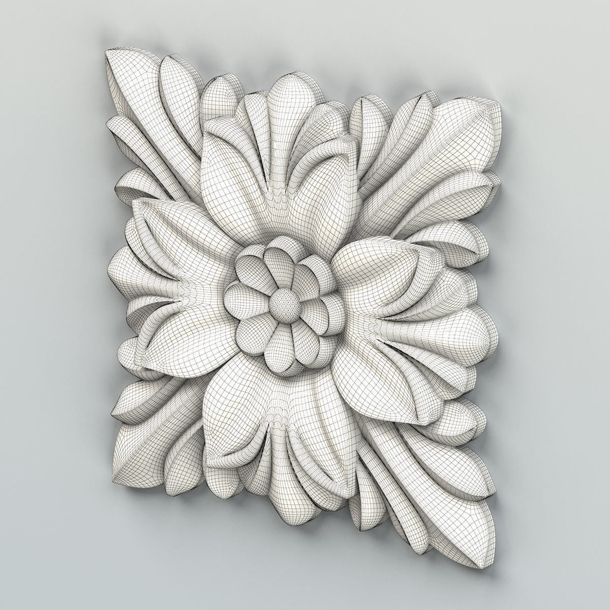 Square rosette 014 3D model_6