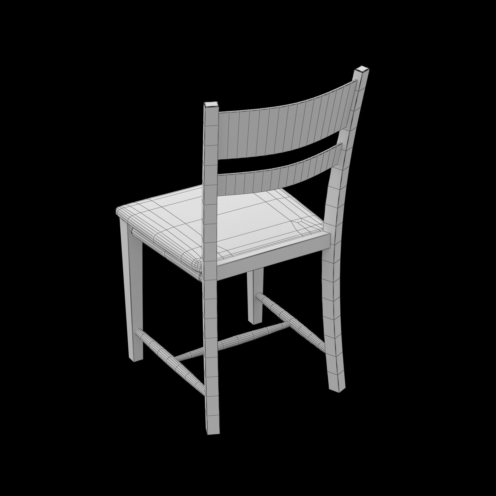 Chair dining Low-poly 3D model_13