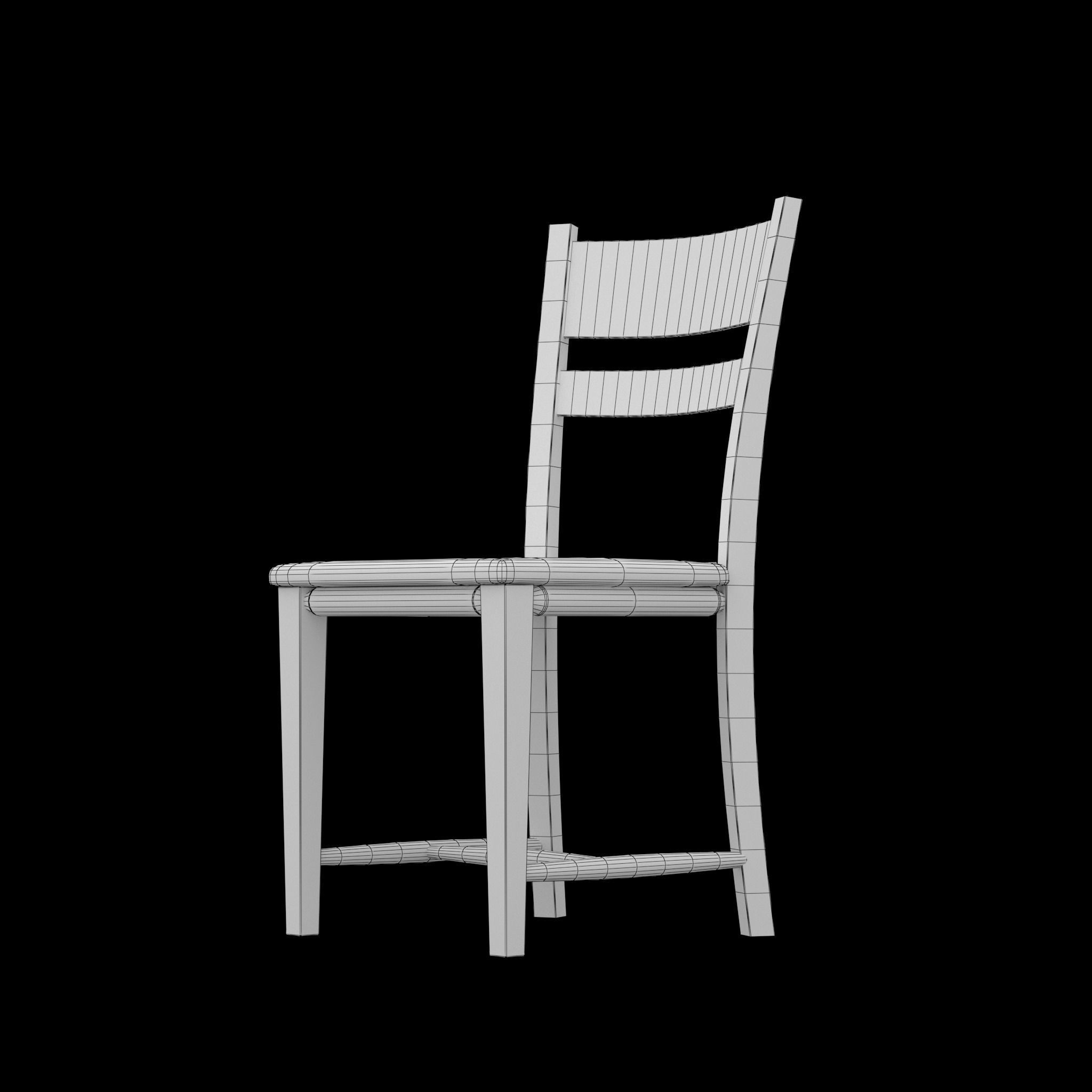 Chair dining Low-poly 3D model_5