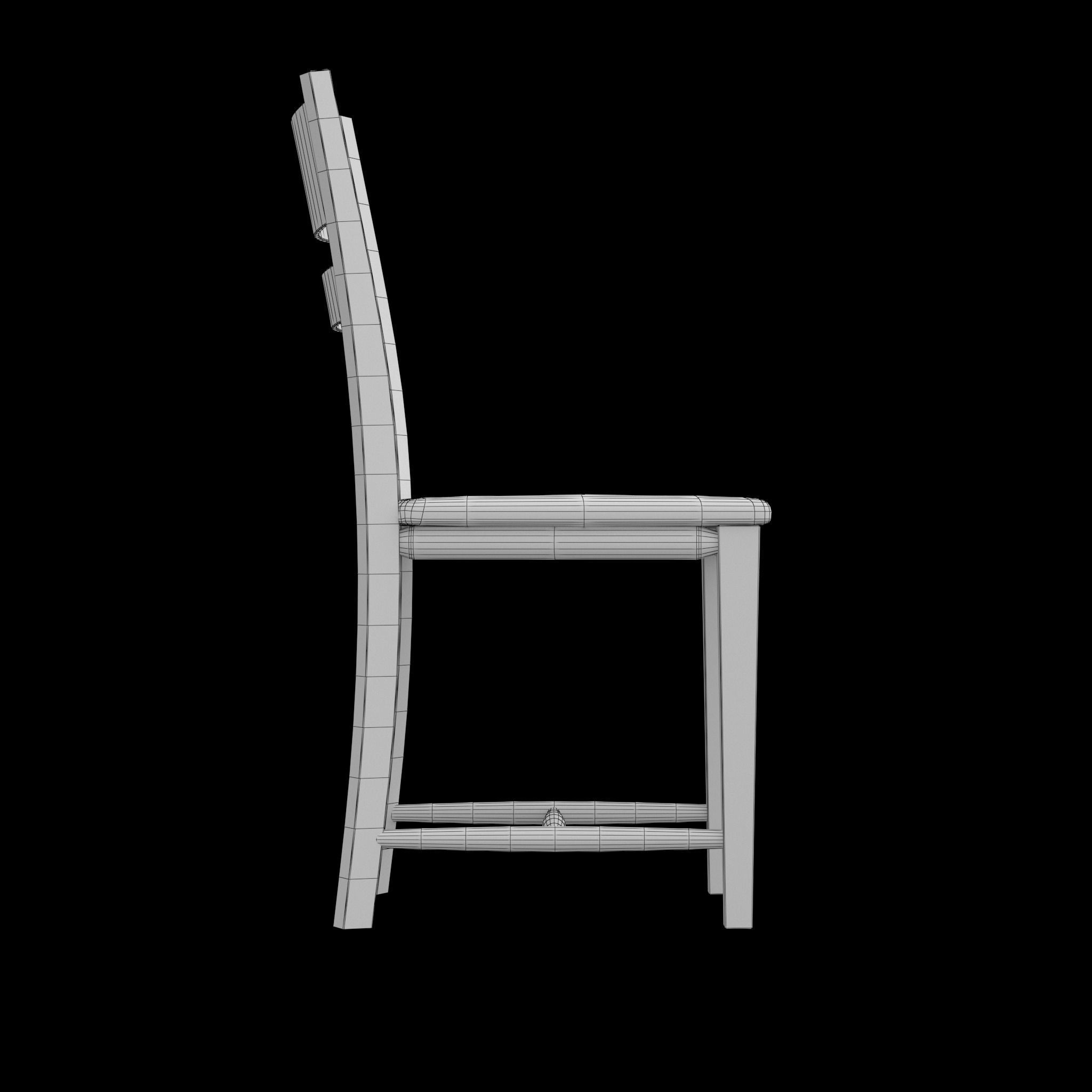Chair dining Low-poly 3D model_19
