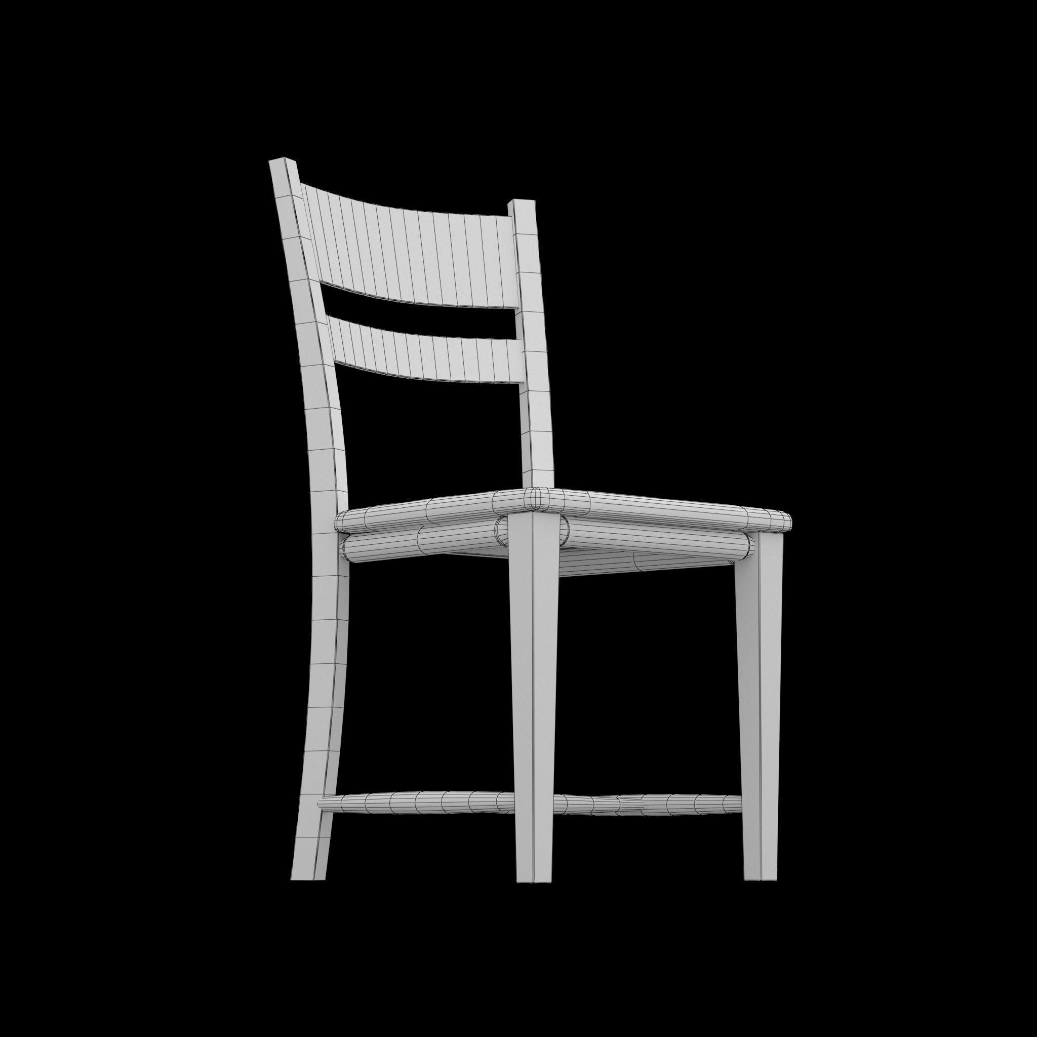 Chair dining Low-poly 3D model_7