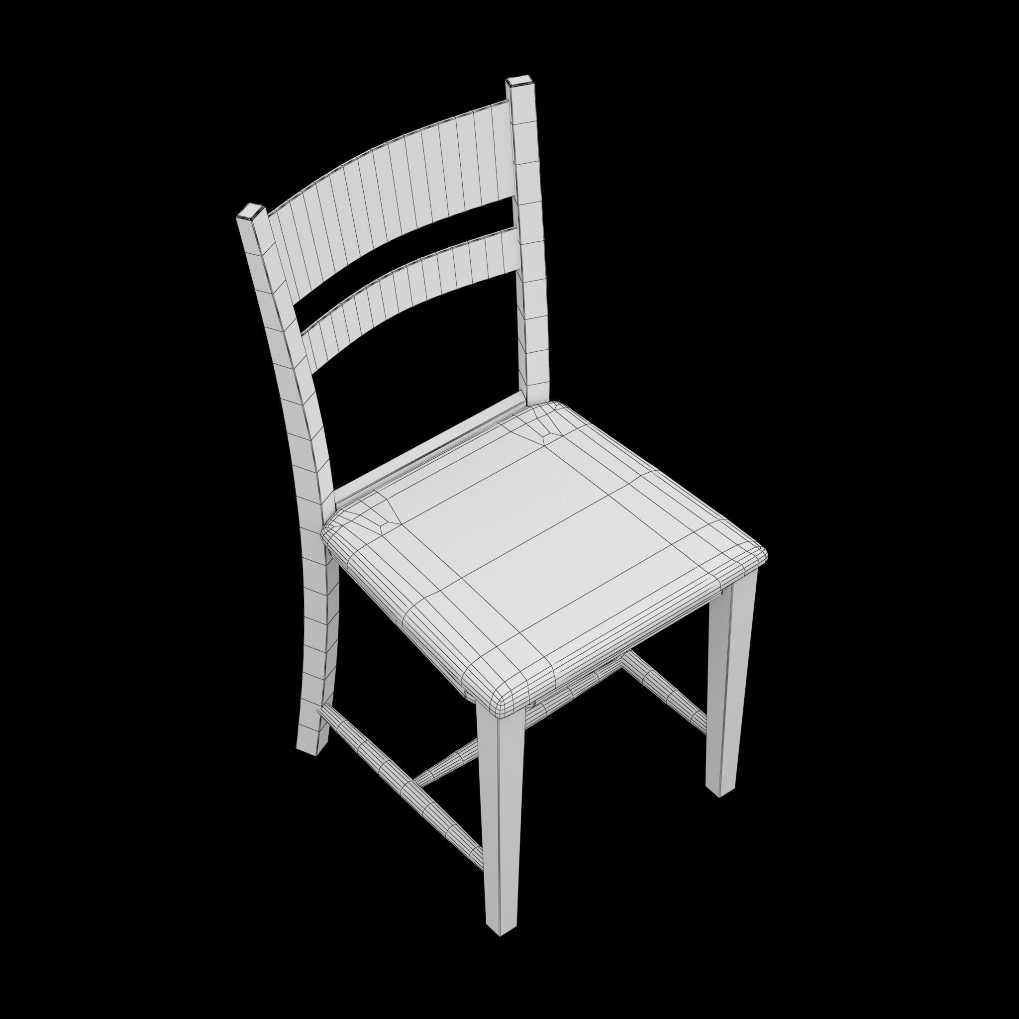 Chair dining Low-poly 3D model_9