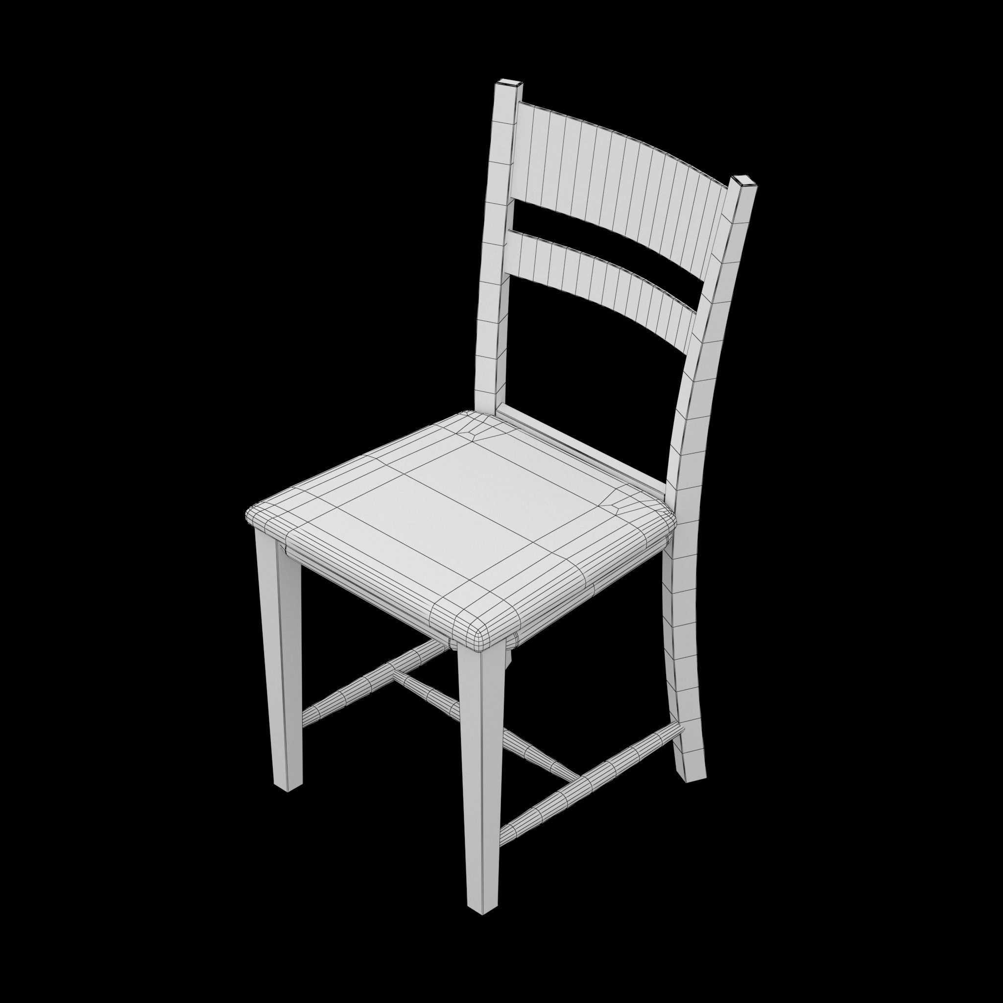 Chair dining Low-poly 3D model_11