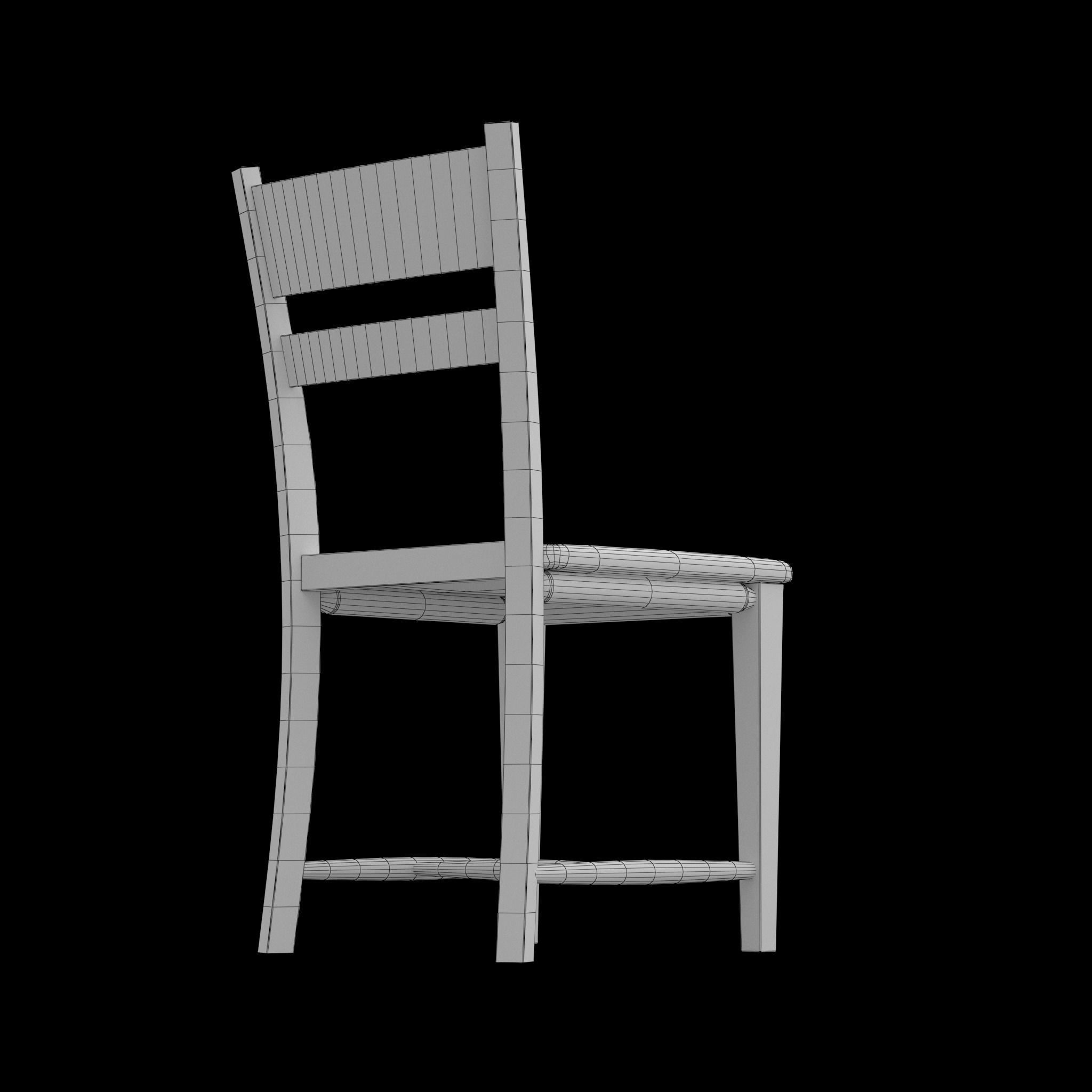 Chair dining Low-poly 3D model_17