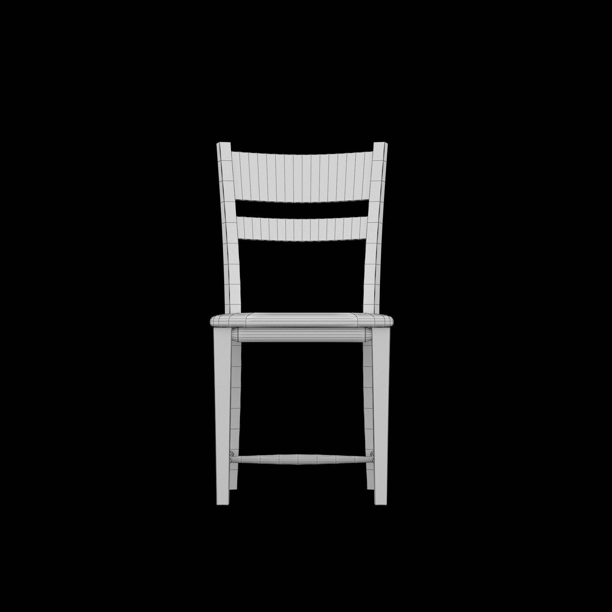 Chair dining Low-poly 3D model_3