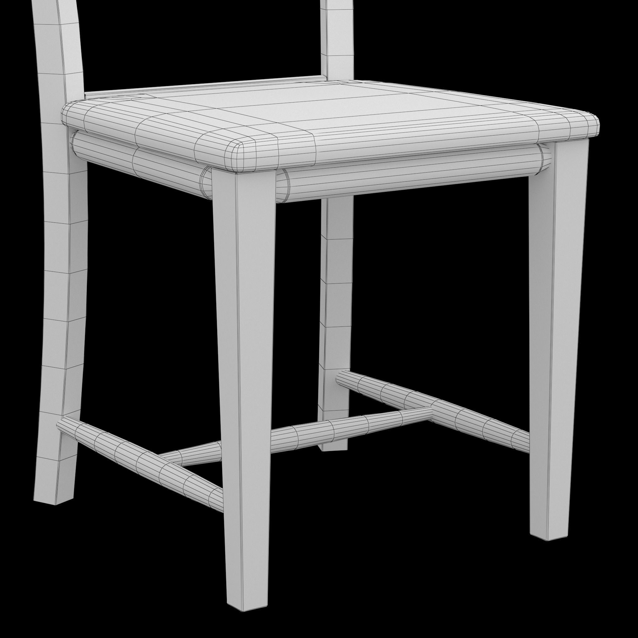 Chair dining Low-poly 3D model_15