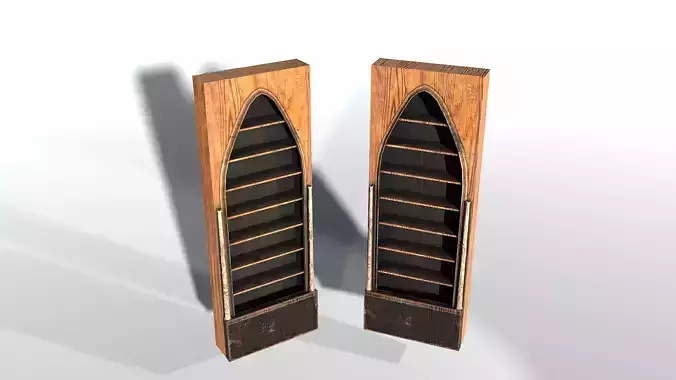 Book Shelf Low-poly 3D model