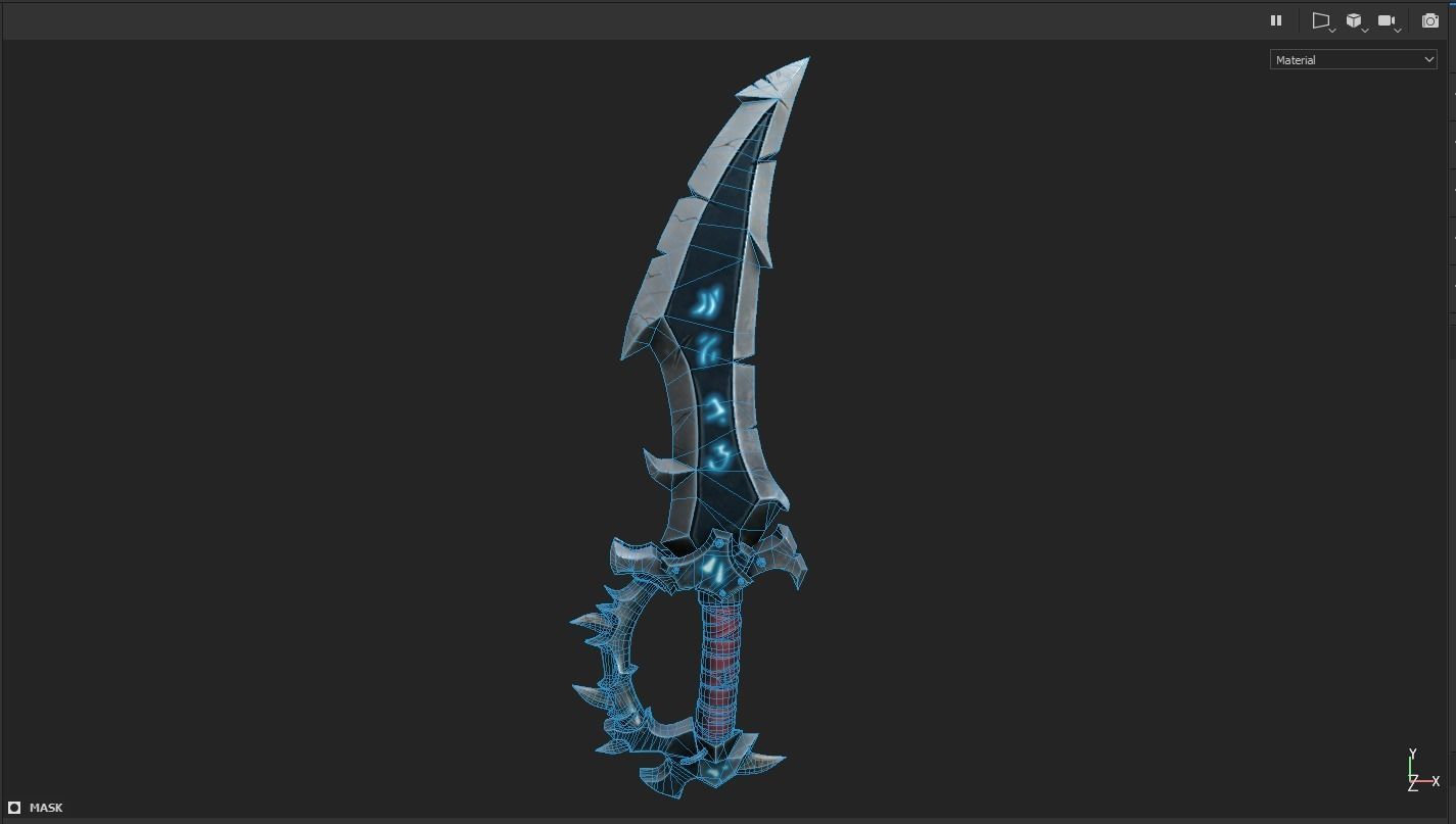 Magical Stylized Sword 3D Model Low-poly 3D model_10