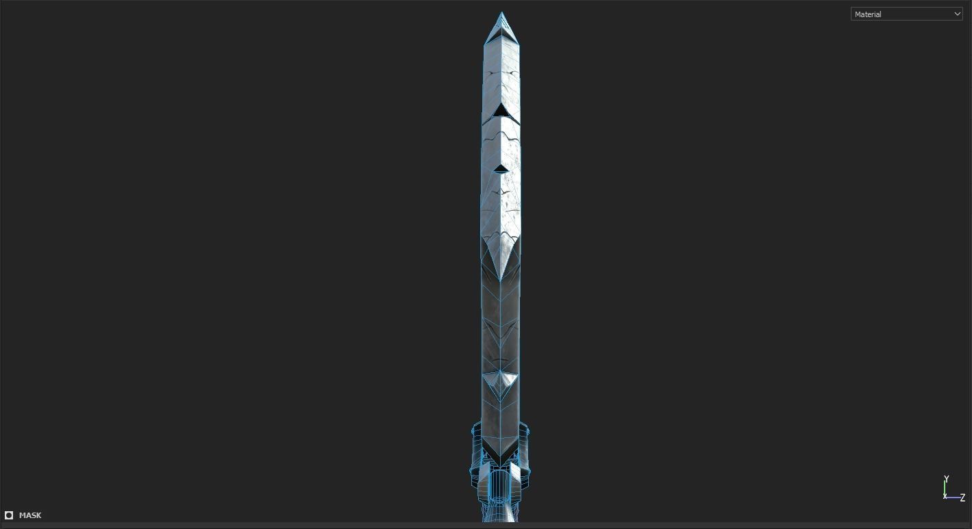 Magical Stylized Sword 3D Model Low-poly 3D model_15