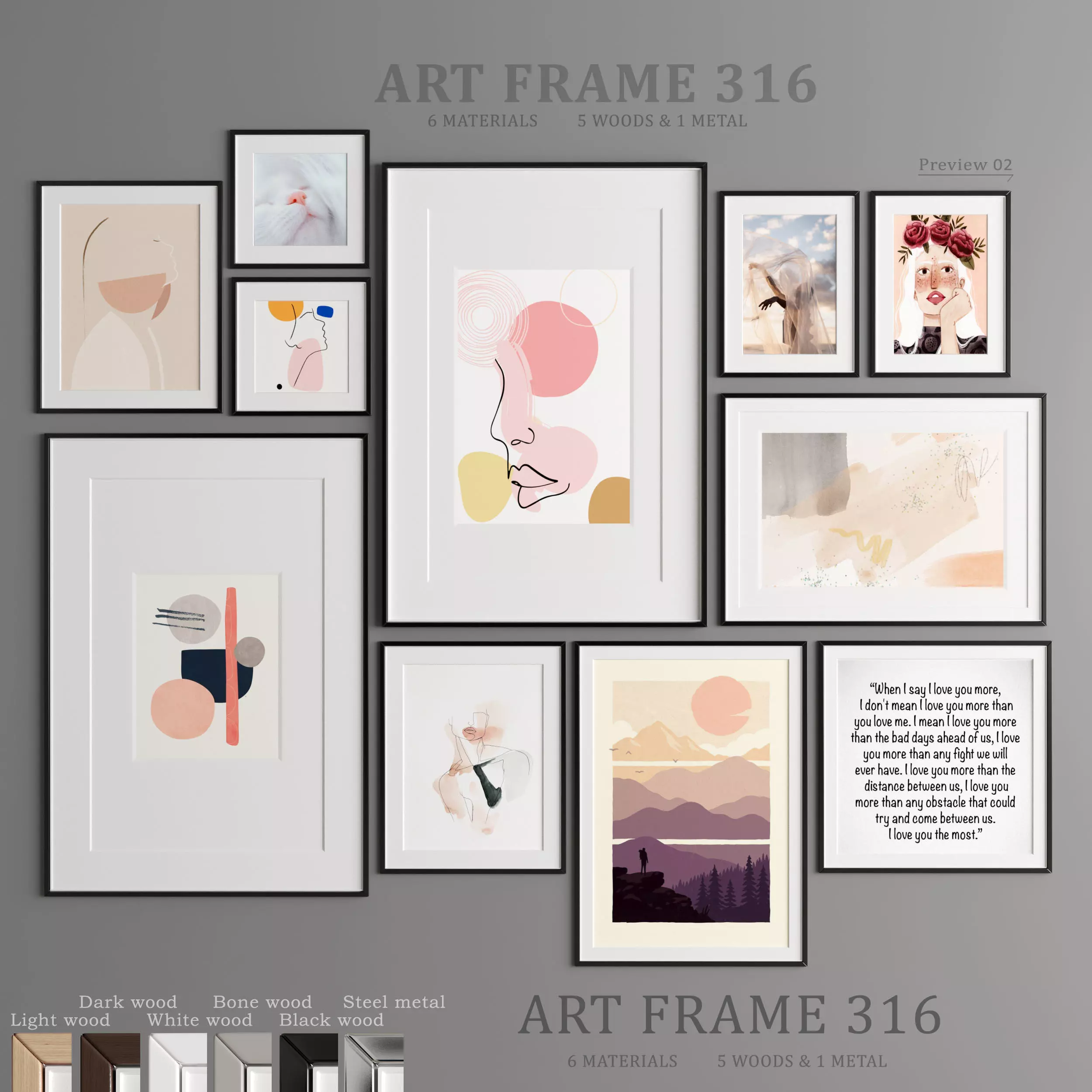 Art Frame 316 Low-poly 3D model_0