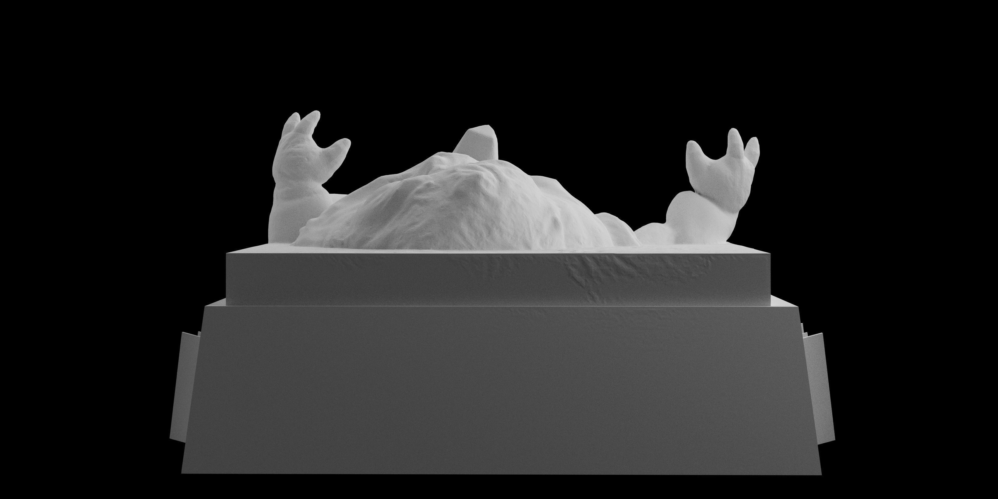 Star Wars Jabba in Carbonite printing STL statue 3D print model_3