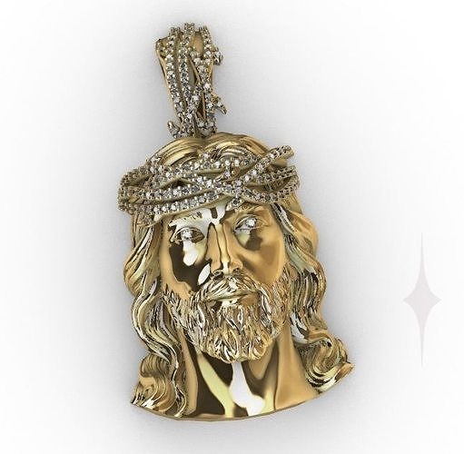 Pendant Ice Jesus Head 3d print 3D print model