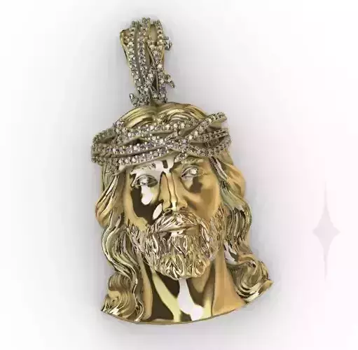 Pendant Ice Jesus Head 3d print 3D print model