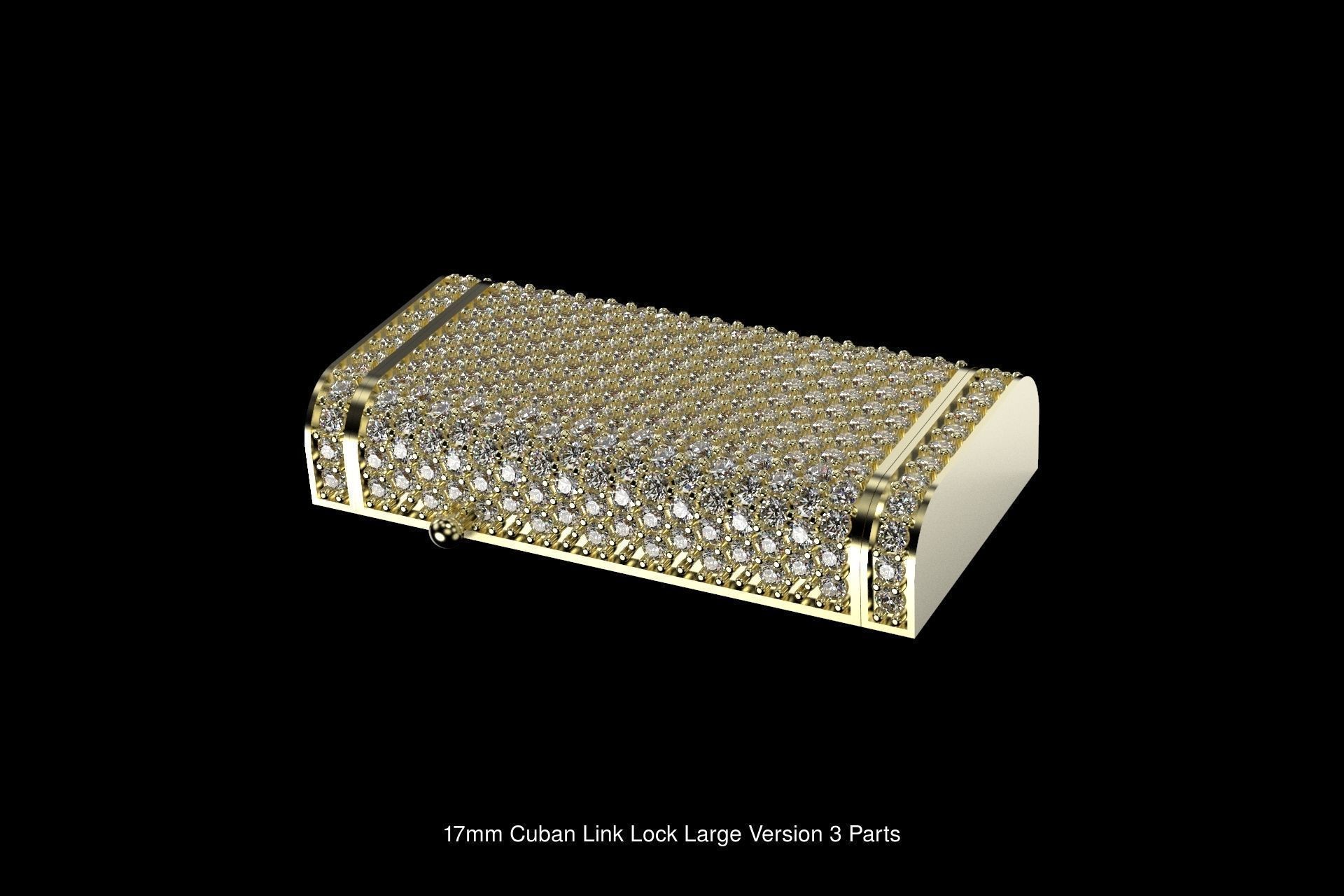 Diamonds Cuban Links Locks Pack 3D Model Collection_5