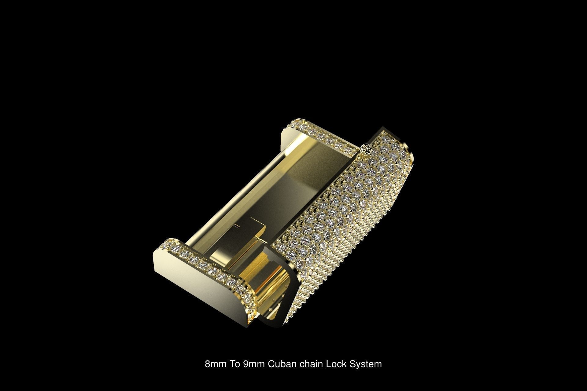 Diamonds Cuban Links Locks Pack 3D Model Collection_3
