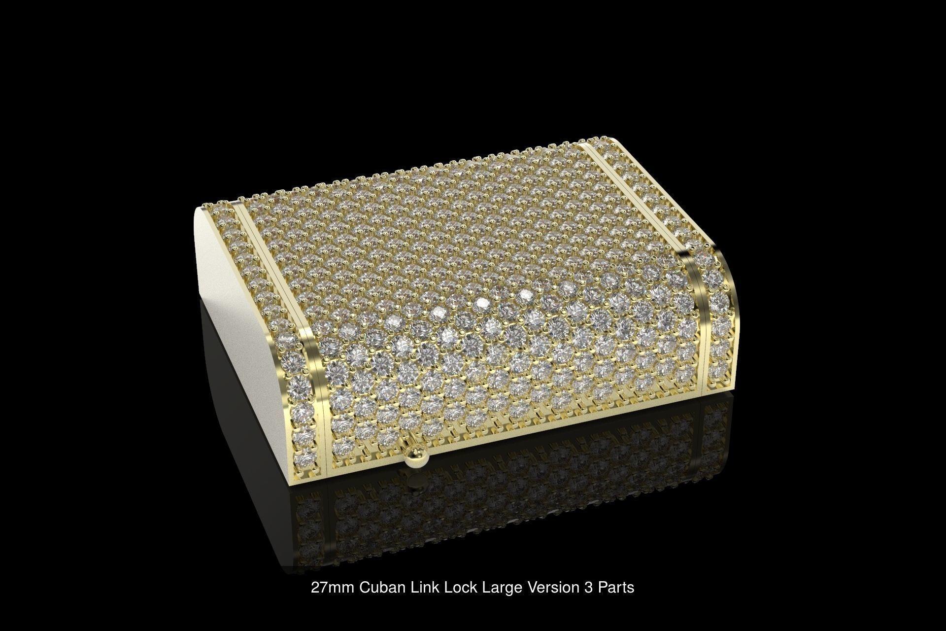 Diamonds Cuban Links Locks Pack 3D Model Collection_7