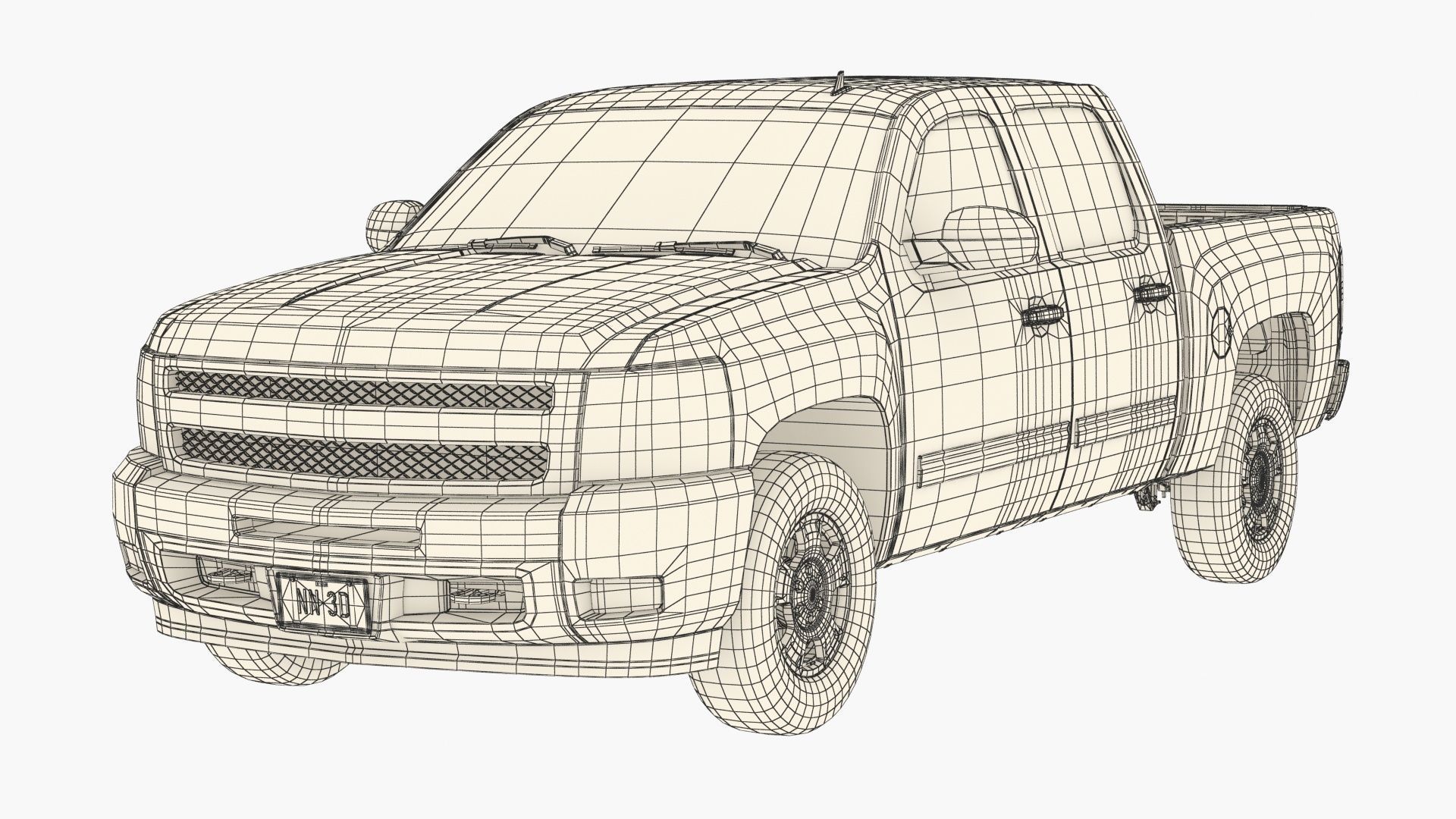 GENERIC PICKUP TRUCK 19 3D model_22