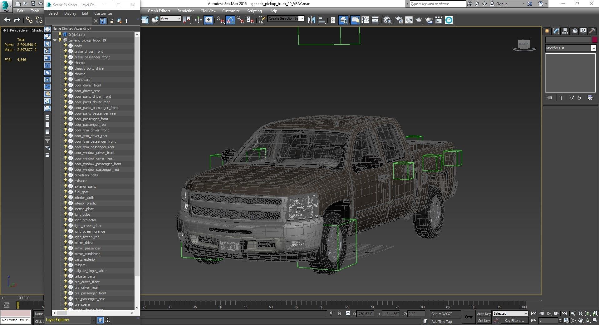 GENERIC PICKUP TRUCK 19 3D model_26