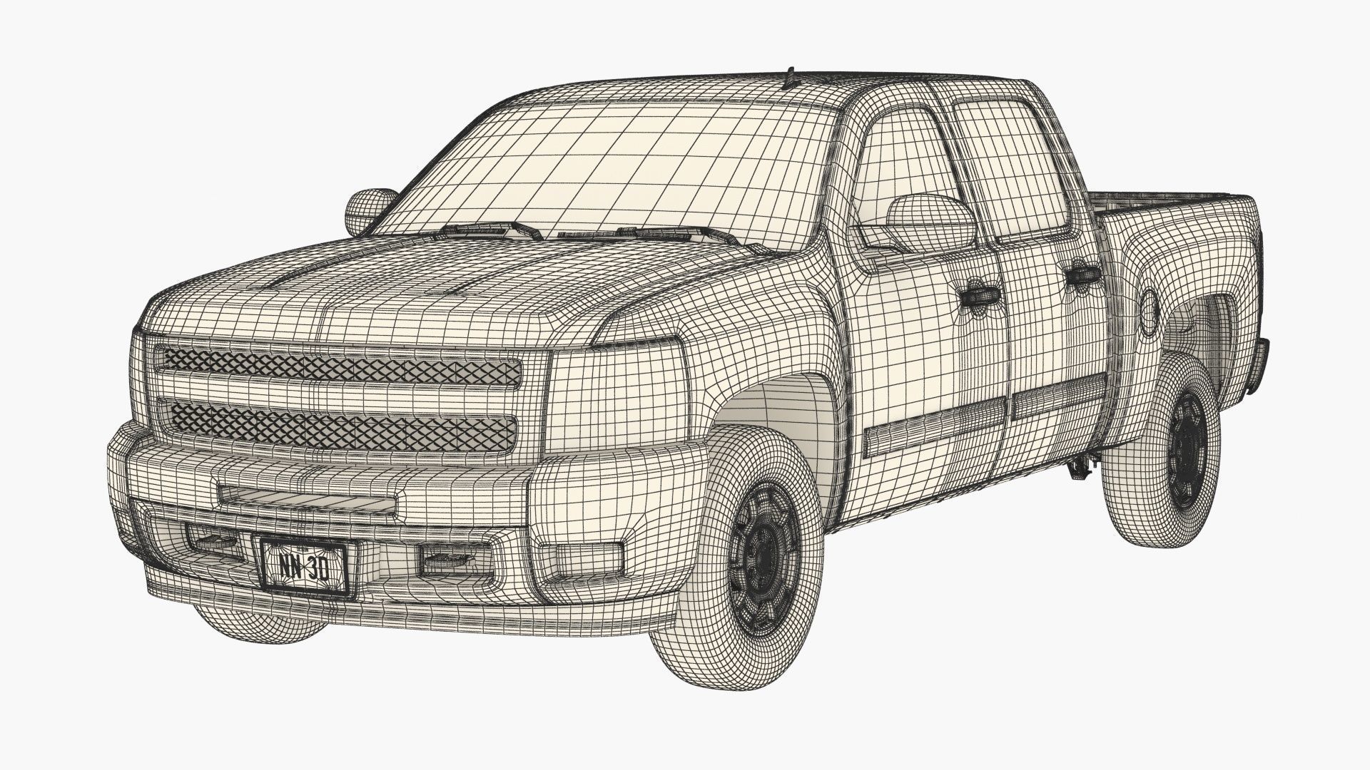 GENERIC PICKUP TRUCK 19 3D model_23