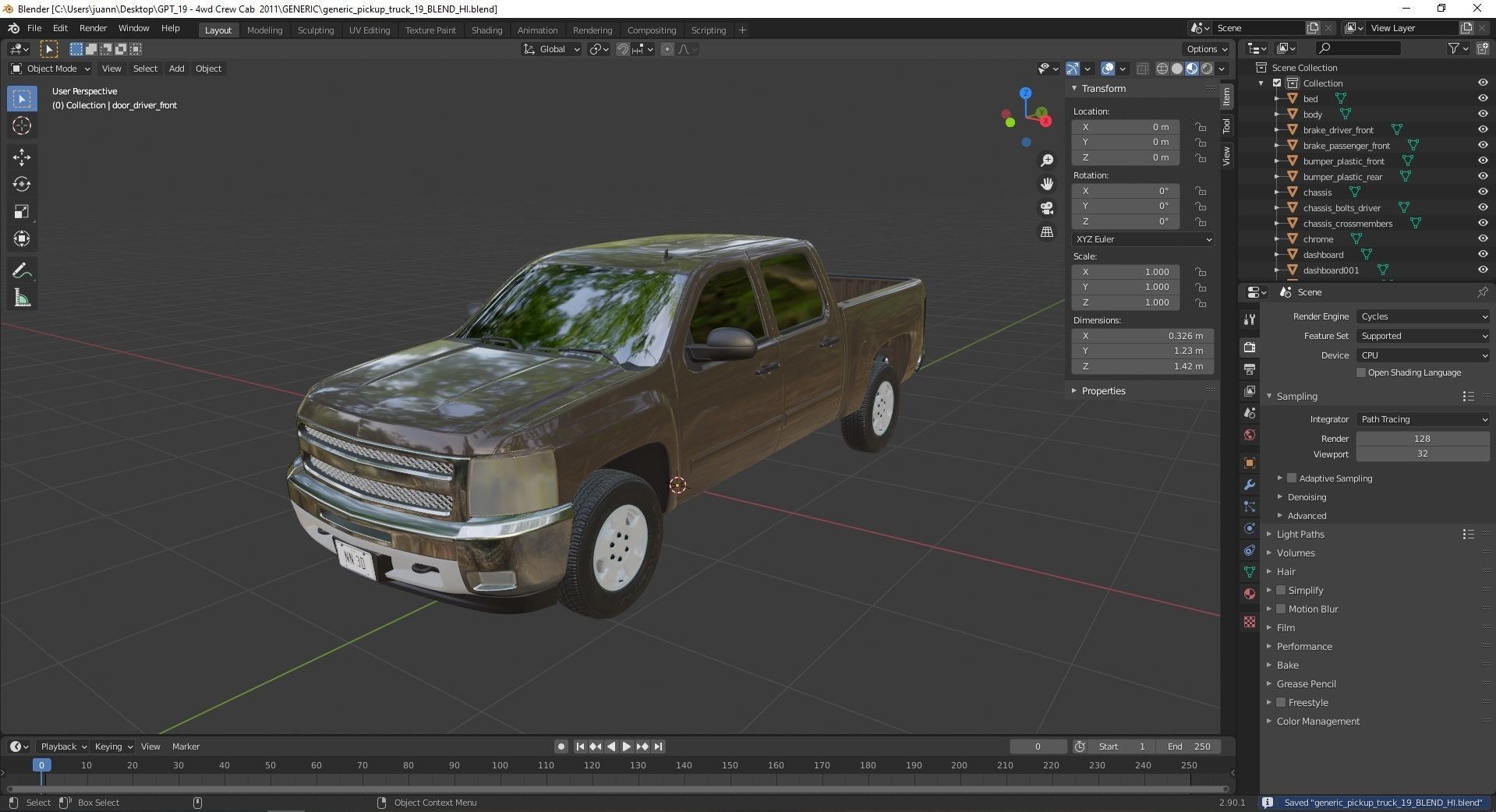 GENERIC PICKUP TRUCK 19 3D model_27