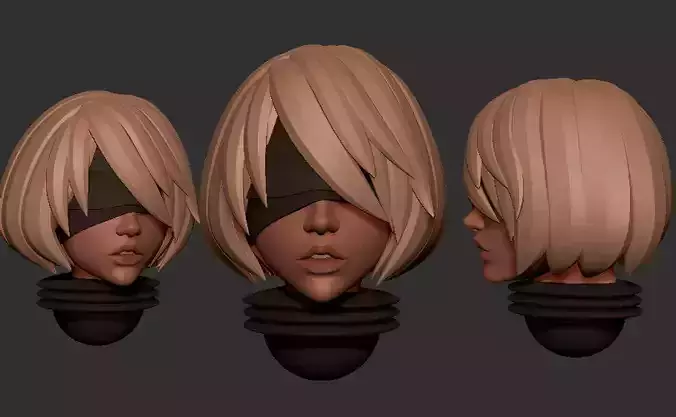 2B and Bayonetta Space nuns heads