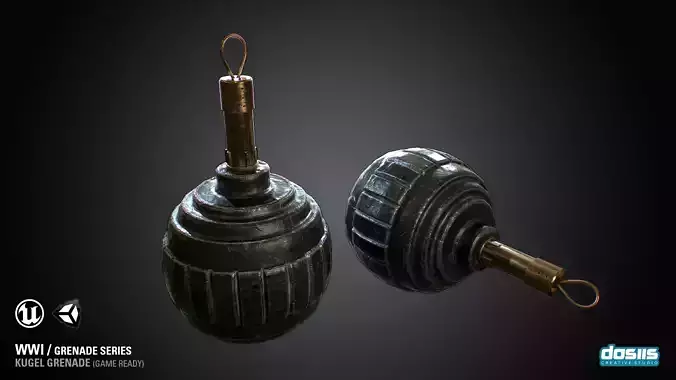 Kugel Grenade - WWI Grenade Series Low-poly 3D model