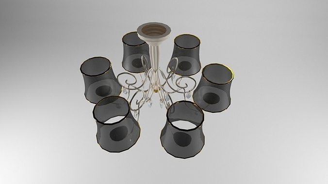 LYUSTRA  01  Chandelier 3d max 2017 vray render by NX Low-poly 3D model