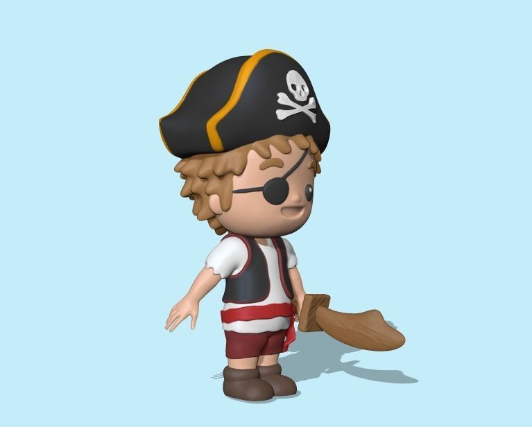 Cute Pirate 3D print model_1