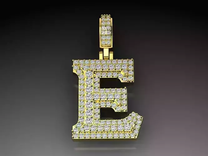 Diamond Alphabet Pendant Letter E 3D print model
