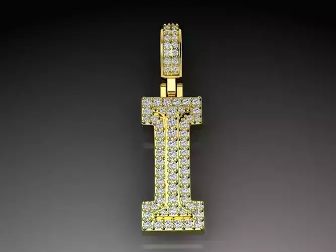 Diamond Alphabet Pendant Letter I 3D print model