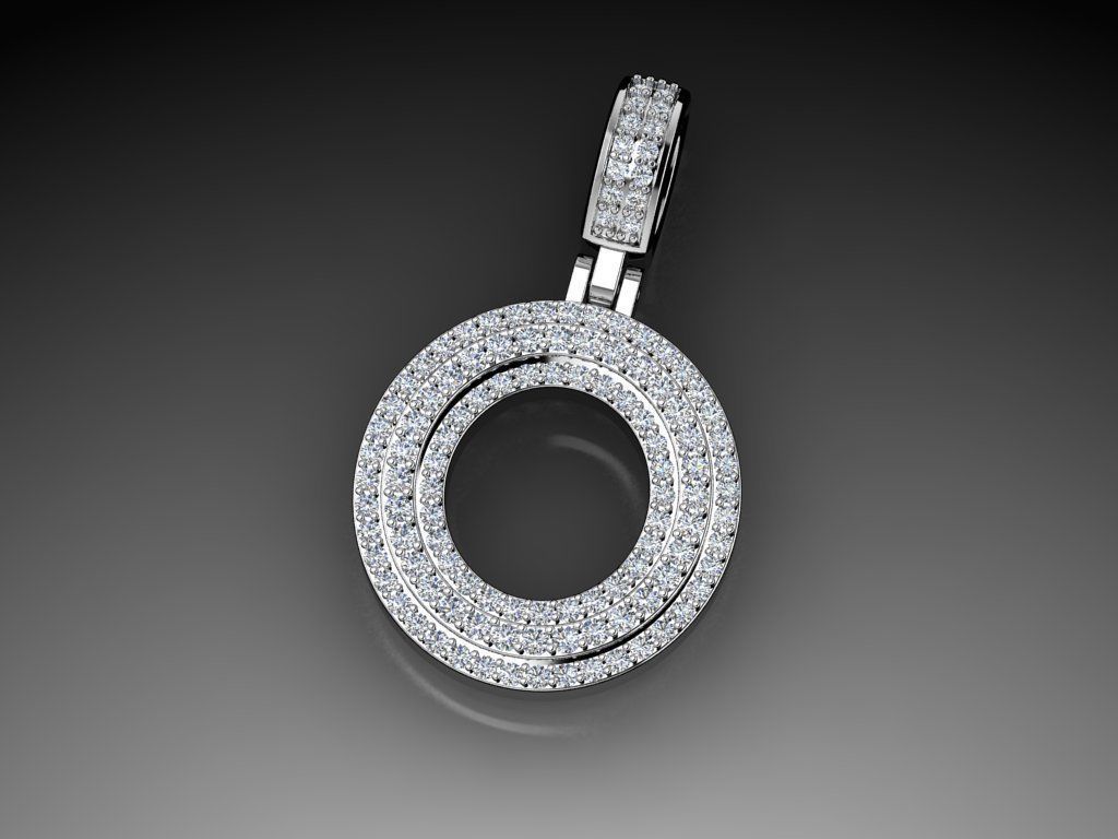 Diamond Alphabet Pendant Letter O 3D print model_7