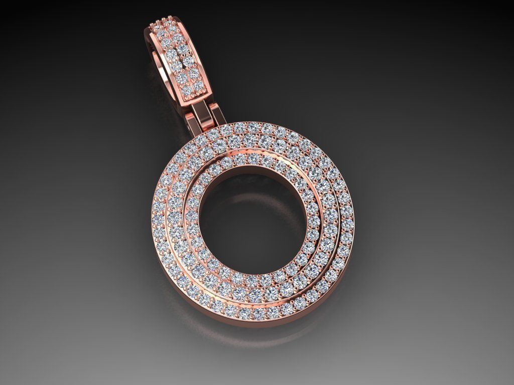 Diamond Alphabet Pendant Letter O 3D print model_2