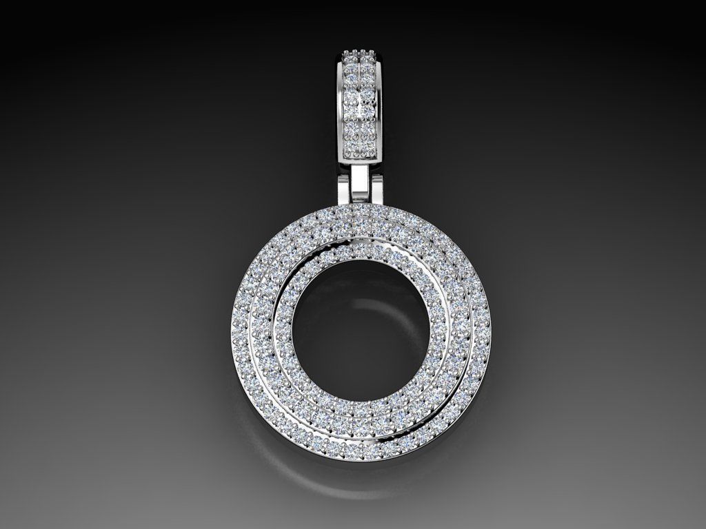 Diamond Alphabet Pendant Letter O 3D print model_16
