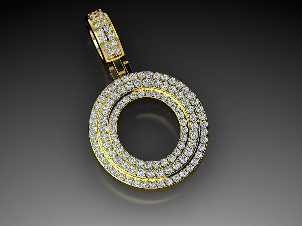 Diamond Alphabet Pendant Letter O 3D print model_11