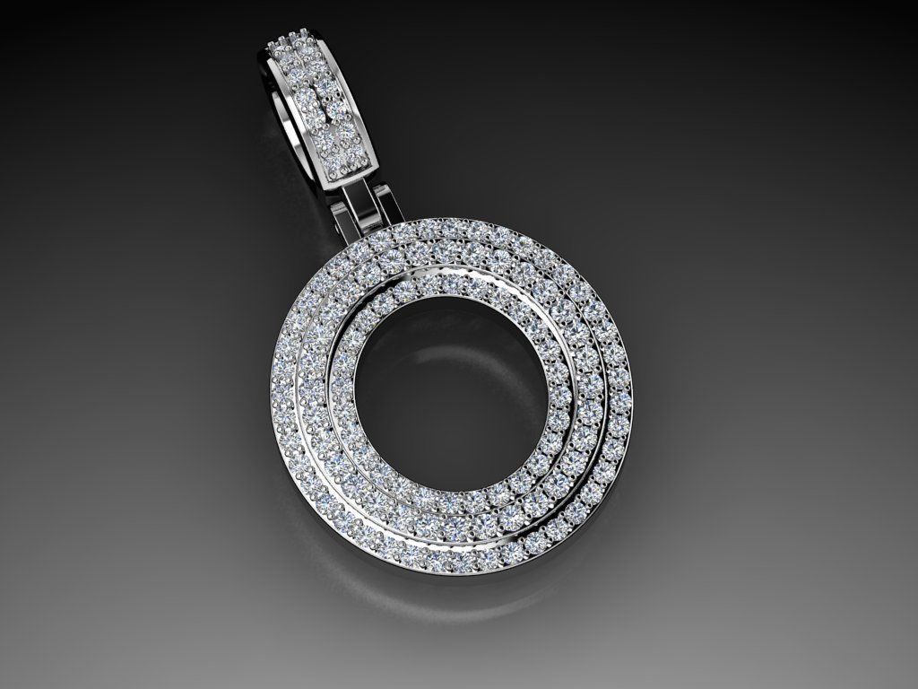 Diamond Alphabet Pendant Letter O 3D print model_14