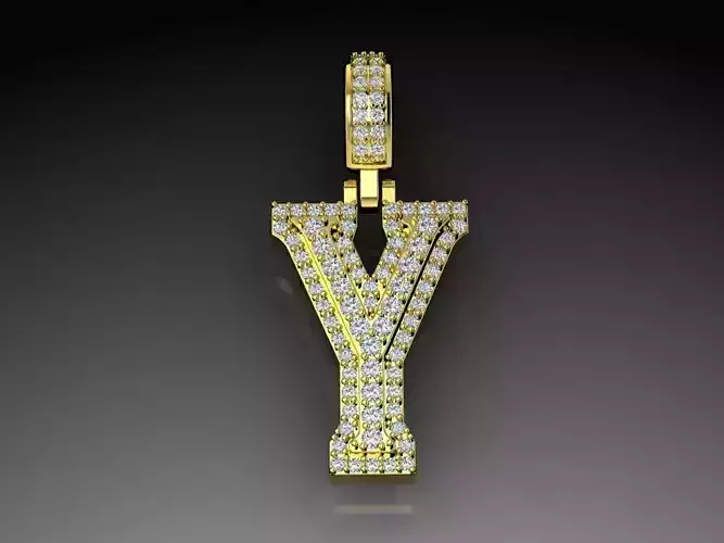 Diamond Alphabet Pendant Letter Y