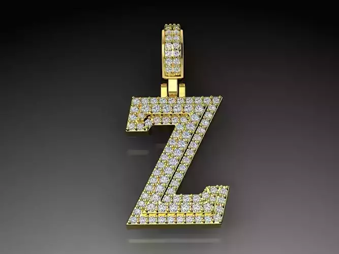 Diamond Alphabet Pendant Letter Z