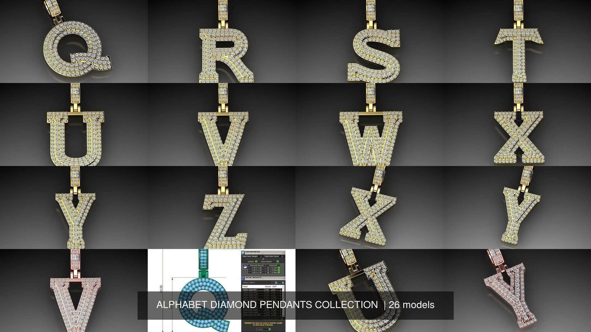 ALPHABET DIAMOND PENDANTS COLLECTION  _4
